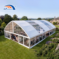 Tente d'orangerie blanche de luxe à portée libre de 20 m avec toit personnalisé pour événements de mariage en plein air