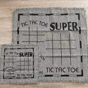 Tappetino reversibile 3-in-1 per <span class=keywords><strong>dama</strong></span> gigante e Tic Tac Toe Set da gioco 24 fiches per attività di festa sul prato al coperto all'aperto per bambini adulti - Product Image 4