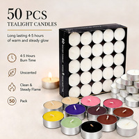Bougies chauffe-plat en cire de paraffine blanches non parfumées, lot de 50, durée de 4 heures, pour mariage, Noël, prière, Shabbat - Prix OEM bas