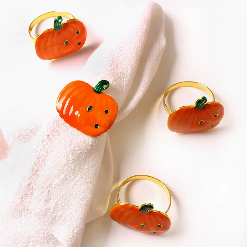 New Halloween colorful pumpkin napkin ring Halloween decoration