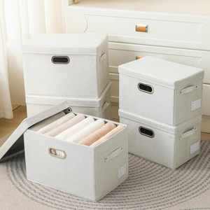 Contenedor de Almacenamiento Plegable Grande con Tapa, Caja de Almacenamiento de Tela Plegable, Organizador, Cesta, Cubo con Tapa para el Hogar - Product Image 3