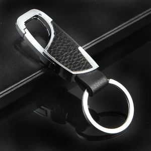 Logo Metal Chains Waist Hanging Keychains <b>Key</b> <b>Holder</b> Men Best Gift Keyring Real Pebbled Leather Keychain - Product Image 6