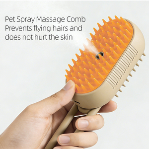 Brosse vapeur électrique 3-en-1 de luxe pour chat, anti-éclaboussures, avec fonction massage et peigne de toilettage pour animaux, en plastique, pour l'élimination des poils - Product Image 4