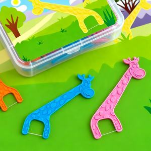 <span class=keywords><strong>Fil</strong></span> <span class=keywords><strong>dentaire</strong></span> pour enfants aux saveurs de fruits, <span class=keywords><strong>sans</strong></span> sucre, avec fluorure, en forme de girafe, de requin, de dinosaure, de cerf, multicolores - Product Image 2