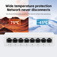 Switch Tshield de 8 Puertos Fast Ethernet 1.6Gbps RJ45, Carcasa de Plástico, Full-Duplex/Half-Duplex, con 1 Año de Garantía, en Stock