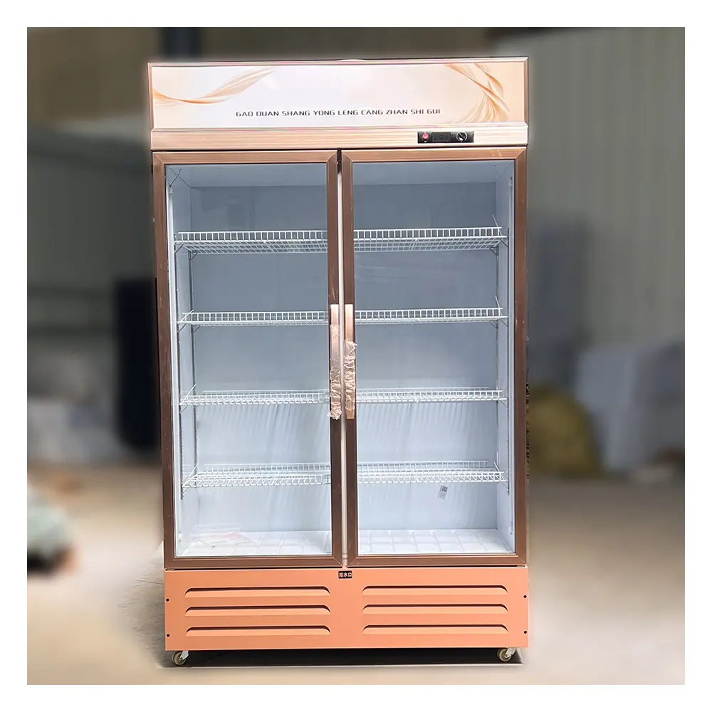 Refrigerador congelador de exhibición comercial 2021, escaparate vertical de una sola Puerta, Enfriador de bebidas