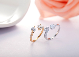 Anel de coração aberto 14k, novo design, jóias femininas, presente, zircônio, festa, feito à mão, casamento, noivado, faixas de aniversário - Product Image 5