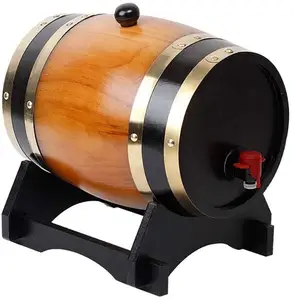 3 Liter Eiche Whisky Barrel, Holz Weinfass Spender, für Bier Lagerung Whisky Rum Port Mini Weinfass