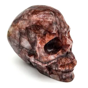 Wholesale Natural High Quality Red Fire Quartz Skulls Crystal Craft Polished Carvings Fire Quartz Skulls For Gift Decoration