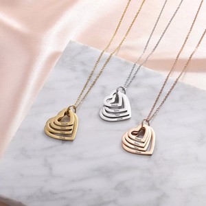 Collana con Ciondolo a Cuore in Acciaio Inossidabile Placcato Oro Rosa 18K, Regalo Personalizzabile con Incisione - Product Image 4