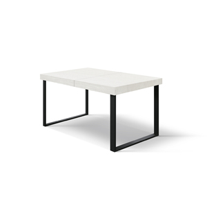 <b>Extendable</b> White Ash Dining <b>Table</b> 160x90 Metal U-Shaped <b>Legs</b> Internal Use - Product Image 1
