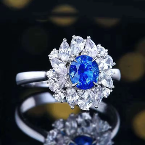 SGARIT Bijoux fins, pierres précieuses bleues naturelles du Sri Lanka de 1,07 ct, bijoux pour femmes, bague en or massif 18 carats, saphir royal naturel pour hommes - Product Image 2