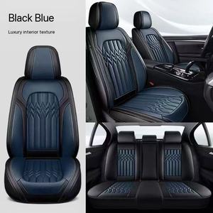 Factory Wholesale Universal Nappa Leather Five Seat Universal Four Seasons Sports Breathable <b>Waterproof</b> Car Seat Covers Full <b>Set</b> - Product Image 6