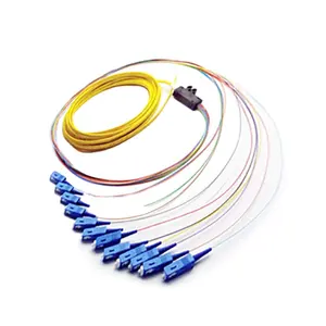Fabricante de China FTTH fibra óptica Pigtail Jumper SM MM SC FC LC ST 0,9mm Cable con conectores APC UPC