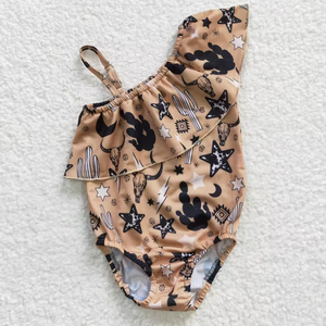 Maillot de bain une pièce pour petite fille, imprimé vache et tournesol, collection boutique été - Product Image 2