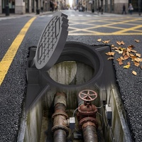 Chambre de compteur d'eau en PRV avec couvercle de manhole, boîtier de compteur d'eau en fibre de verre SMC pour la protection des vannes de compteur d'eau souterrain