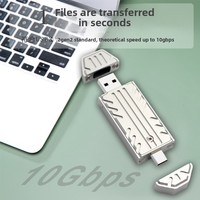M.2 NVME SSD kotak Hard Disk ponsel kecepatan tinggi Solid State JMS583 kontrol utama USB TYPE-C Cover magnetis kepala ganda