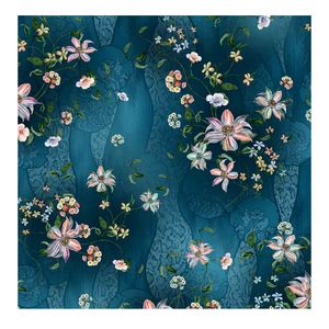 Pita Kain <span class=keywords><strong>Chiffon</strong></span> Crepe Poliester Lembut Motif Bunga untuk Pakaian Wanita - Product Image 1