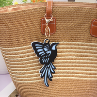 Breloque de sac en forme de fleur 'Bird Paradise', porte-clés tendance, pendentif floral pour sac, ornement, cadeau de vacances, anneau décoratif pour clés