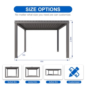 Pergola à lames orientables en aluminium SUNTO, personnalisée, pour extérieur, imperméable, ignifuge, écologique, au design naturel, auvent pour terrasse, balcon, auvent <span class=keywords><strong>de</strong></span> patio - Product Image 5