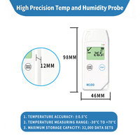 Registrador de Datos de Temperatura USB M100 Multiusos Personalizado con Pantalla LCD, Resolución de 0.1°C, Rango de -30~70°C, Informe en PDF, Soporte OEM/ODM
