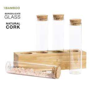 Ensemble d'épices en verre de bambou, merchandising durable - Product Image 1