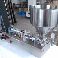 Machine de remplissage pneumatique semi-automatique à tête unique pour liquides et pâtes, idéale pour la production de crèmes, miels, sauces et cosmétiques