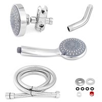 Pommeau de Douche Portable et Douchette Pluie Haute Pression 5 Fonctions, Système de Douche Double 2-en-1 avec Tête de Douche de 4 Pouces en Acier Inoxydable