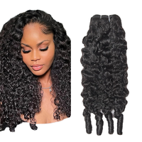 Lots de Cheveux Humains Bouclés 24 Pouces, Ondulations Naturelles, Ondulations Profondes, Boucles Crépues avec Closure, Cheveux Vierges pour Tressage