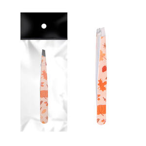 Juego de Pinzas para Pestañas de Acero Inoxidable con Punta Inclinada y Logotipo Personalizado, 4 Piezas, Marca Maple Leaf Printing - Product Image 1