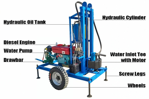 Sâu DIESEL thủy lực giếng khoan Giàn Khoan Di động khai thác nước giếng khoan Giàn Khoan Máy - Product Image 5