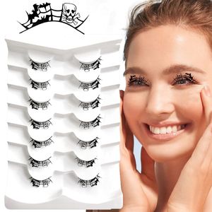 Ciglia Finte Sintetiche Halloween Troublemaker One Piece, Trucco per Carnevale e Palcoscenico, Design Ragnatela, 25mm 3D Colorate - Product Image 4