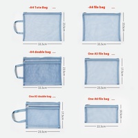 Bolsa de Malla con Cierre, Bolsa Transparente para Documentos A4 A5 A6, Carpeta de Archivos de Doble Capa con Cierre para Organización de Suministros Escolares y de Oficina