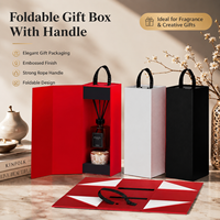 Boîte cadeau pliable personnalisée en usine avec poignée, emballage en carton premium pour vins, spiritueux, produits de beauté et produits culturels