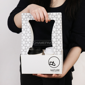 Customized <strong>Paper</strong> <strong>Cup</strong> Holder <strong>2</strong>/4/6 Coffee <strong>Paper</strong> <strong>Cup</strong> Kraft Holder Take Away Carrier - Product Image 4