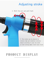 Pistolet à rivets pneumatique professionnel RL-0312(K) en acier inoxydable, économique, durable, outils de pose de goujons de sécurité, garantie de 6 mois