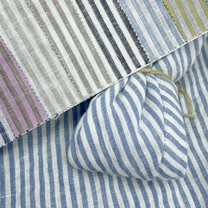 糸染め100% リネン生地150gsmイタリアンストライプリネン生地パンツシャツ服リネンロール - Product Image 5