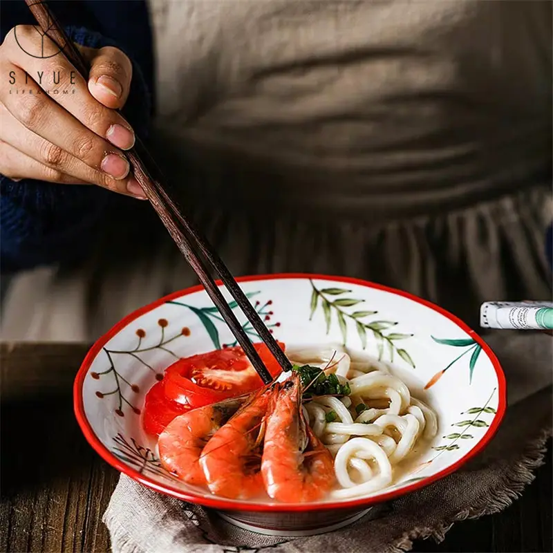 Dipinto a mano Del Fumetto di Zuppa di Noodle Ciotola di Porcellana per il Cibo Cinese 1215