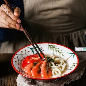 Hand Painting Cartoon Soup Noodle Porcelain Bowl for Chinese Food 1215