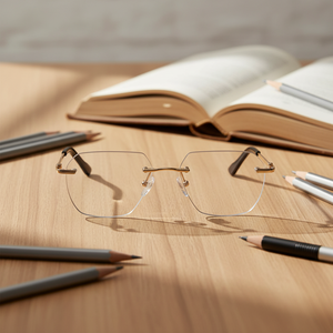 <span class=keywords><strong>Lunettes</strong></span> <span class=keywords><strong>de</strong></span> <span class=keywords><strong>vue</strong></span> unisexes personnalisées avec logo en or, monture carrée sans bordure en acier inoxydable pour hommes et femmes - Product Image 2