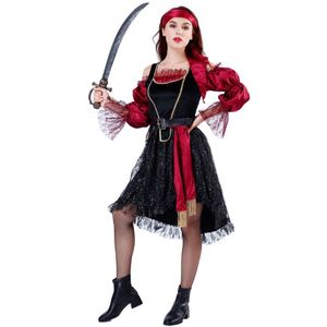 Costume de jeu de rôle pour Halloween, inspiré des films et séries TV, ensemble de costumes de couple de capitaines pirates des Caraïbes pour performance scénique - Product Image 3