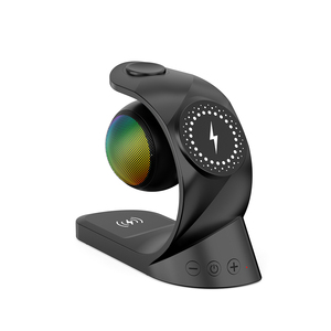 Nuovo Design 2024 Caricatore Wireless 5 in 1 con Supporto e Altoparlante Bluetooth per iPhone e <span class=keywords><strong>Samsung</strong></span> - Product Image 1