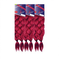 Rambut Ekstensi Kepang Super TZ 24" Profesional Pre-stretched Single Weft 180g Jumbo Volume Tahan Api Tidak Dapat Diwarnai