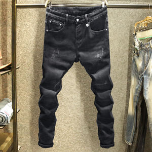 2024デザイナースキニースタッキングプラスサイズマルチポケットカジュアルストレートソリッドカラーカジュアルストレッチジーンズマン - Product Image 6