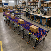 Ligne de convoyeur à rouleaux gravitaire optimisée pour l'espace industriel avec conception Dock-to-Stock pour solution de déchargement de conteneurs 3PL