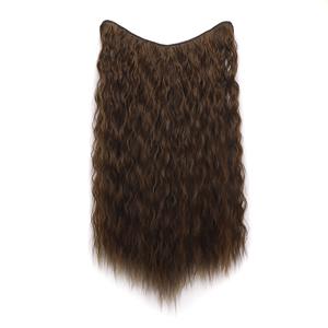 Perruque mi-longue bouclée crépue en forme de V |   Extension de <span class=keywords><strong>cheveux</strong></span> synthétique en une seule pièce avec des boucles <span class=keywords><strong>afro</strong></span> texturées - Product Image 5