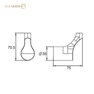 Crochet simple en acier inoxydable au design moderne Accessoire de salle de bain solide en métal à canon Joli porte-serviettes et <span class=keywords><strong>cintre</strong></span> en tissu Crochet simple - Product Image 3