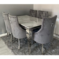 Ensemble de table à manger moderne de haute qualité avec chaises beiges, meubles bon marché pour hôtels, matériau métallique, bon prix