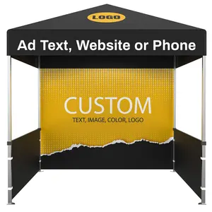 10X10FT Custom Printing Pop Up Canopy Tent Aluminum Frame Custom Marquee Tent With Half Walls