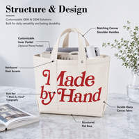 Sac fourre-tout en toile naturelle personnalisé avec logo, poignée longue, ouverture supérieure, impression de lettres pour lancement de marque, usine OEM